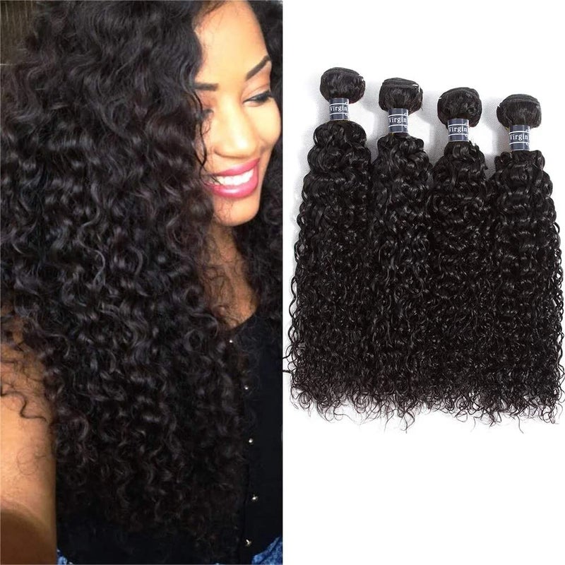 Amella Hair 8A Brazilian Virgin Curly Weave Human Hair Bundles 10 12 14 16inch 400g Brazilian Remy Virgin Kinky Curly Hair 4 Bundles 100 Unprocessed Virgin Remy Human Hair Bundles Natural Black